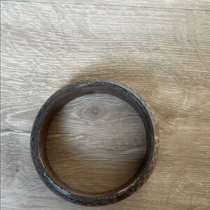 Brown Textured Bangle Bracelet